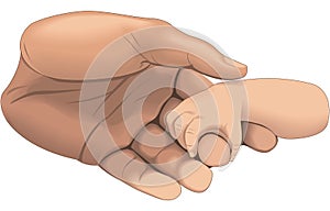 Baby`s Hand Gripping Finger Vector Illustration