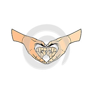 baby\'s hand between mom and dad\'s hands to form a front view of love vector illustration