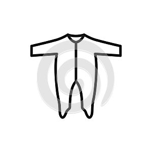 Baby's loose jacket outline silhouette icon