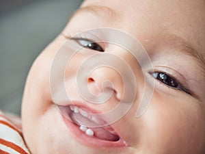 baby's mouth , the first small teeth