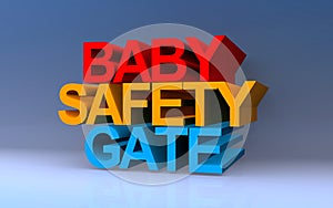 baby safety gate on blue