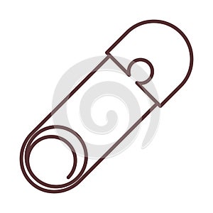 Baby safety pin, welcome newborn template line style icon