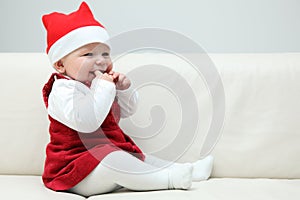 Baby with santa cap