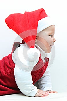 Baby with santa cap