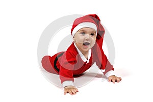 Baby in Santa Claus suit