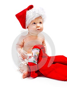 Baby in santa hat