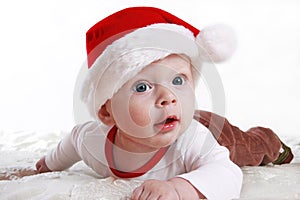 Baby in Santa's hat