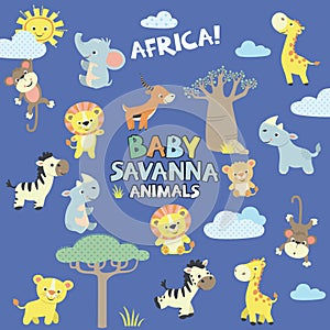 Baby savanna animals