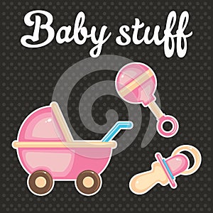 Baby scrapbook icon collection