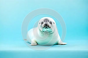 A baby seal lying on floor - Generative AI