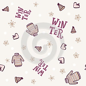 Baby seamless winter pattern with spruce trees for paper, textile, baby`s clothes