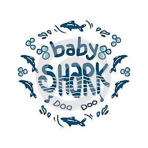 Baby shark hand lettering