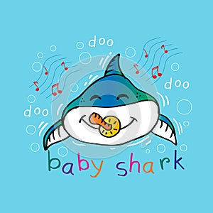 Baby shark lettering concept