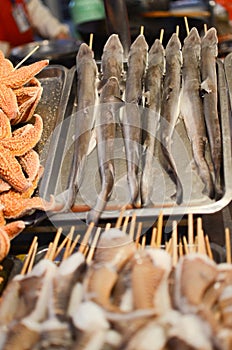 Baby sharks on Wangfujing market