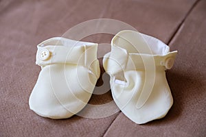 Baby shoes for baptize photo