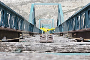 Baby shoes with yellow flowers