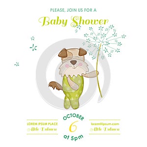 Baby Shower or Arrival Card - Baby Dog
