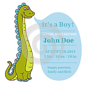 Baby Shower and Arrival Card - Dino Theme