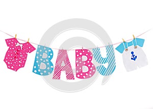 Baby shower boy and girl decoration garland