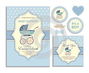 Baby shower boy, invitation card