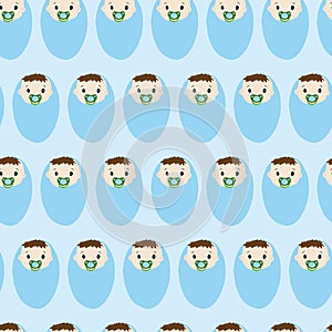 Baby shower boy seamless repeat vector pattern