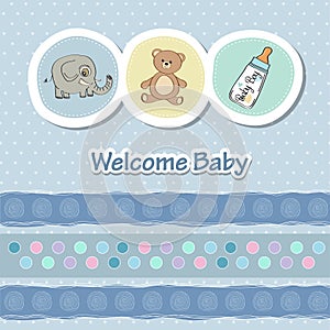 Baby shower card with animals