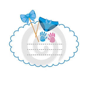 baby shower card with bown ribbon