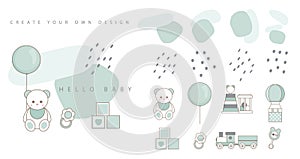 Baby Shower Card Creator icon set