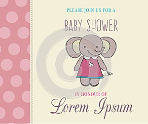 Baby shower card with cute little mouse