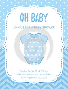 Baby Shower card design. Vector illustration. Birthday template invite