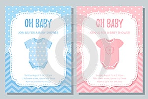 Baby Shower card design. Vector illustration. Birthday template invite