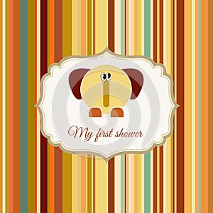 Baby shower card with elephant