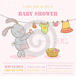 Baby Shower Card with Mommy Bunny