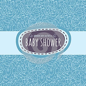 Baby shower card or newborn photo album cover template