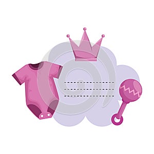 baby shower card with set accessories