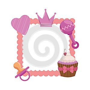 baby shower card with set accessories