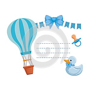 baby shower card with set accessories