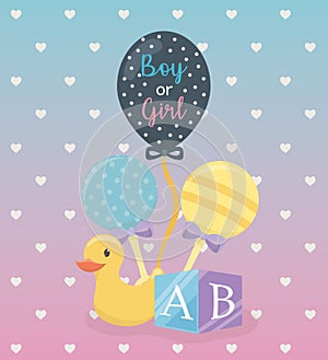 Baby shower card with set accessories