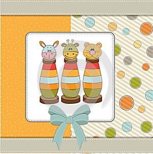 Baby shower card with toys