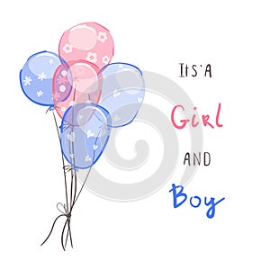 Baby shower cards. It`s a boy text, It`s a girl text.