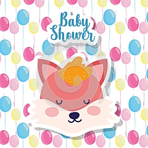 Baby shower cute fox head balloons decoration cartoon