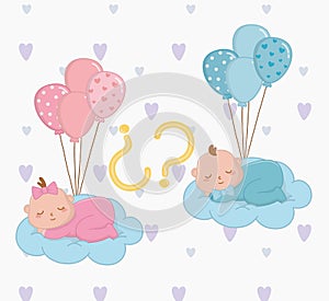 Baby shower of a girl and boy design