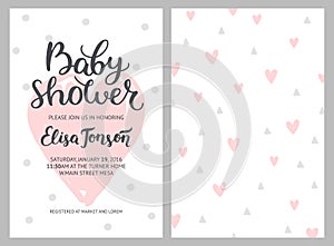 Baby shower girl and boy invitations, vector templates.