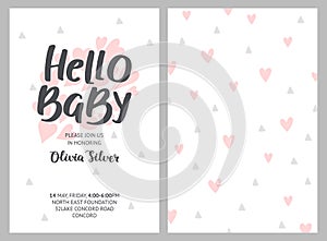 Baby shower girl and boy invitations, vector templates.