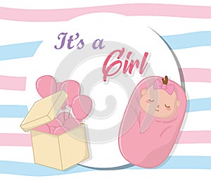 Baby shower of a girl design