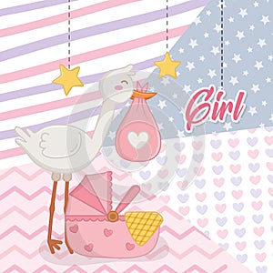 Baby shower of a girl design