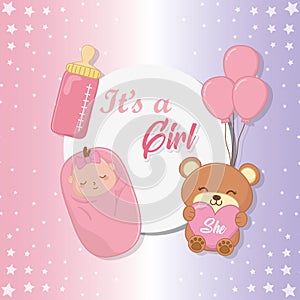 Baby shower of a girl design