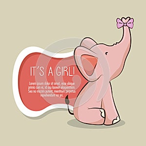 Baby shower girl invitation card