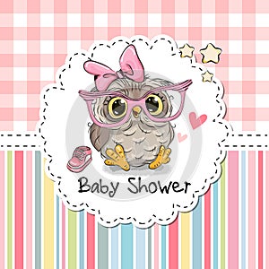 Baby Shower Greeting Card with Owl