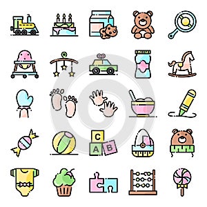 Baby shower icons pack